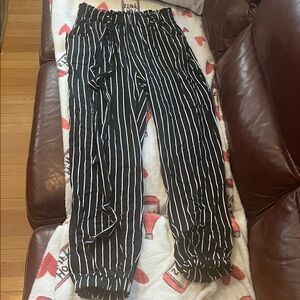 Black and White Striped Women’s Pants